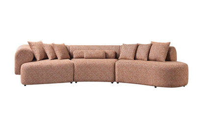 Lena  Boucle 3-Piece Curved 145" Sectional