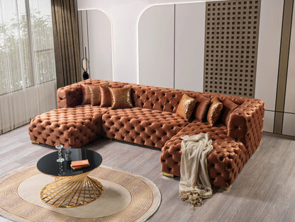 Neva  Velvet Double Chaise