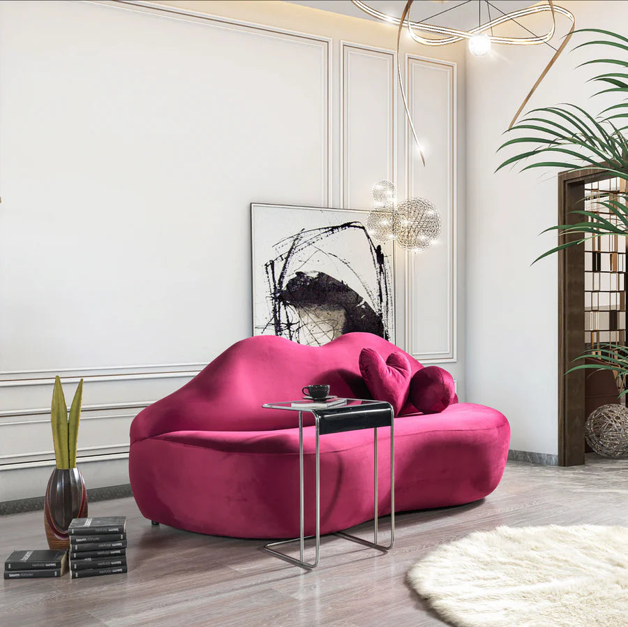 Lips Velvet Loveseat