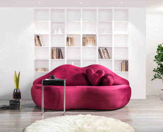 Lips Velvet Loveseat