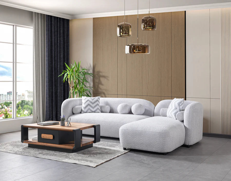 Liva Gray Boucle RAF Sectional