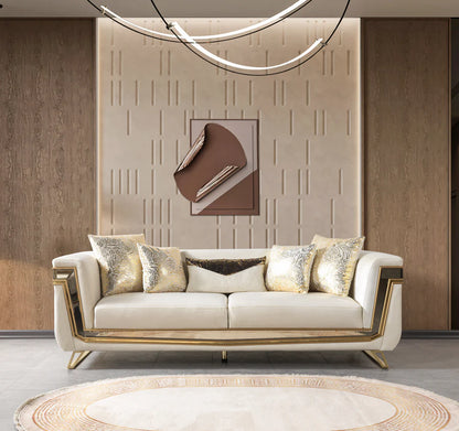 Anica Ivory Velvet Sofa & Loveseat