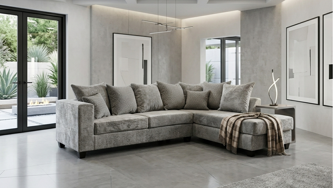 Hudson L-Shaped Sectional – Gray
