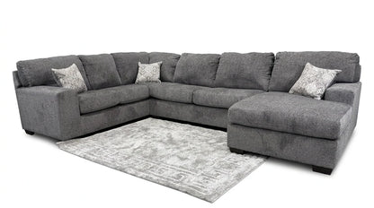 Austin Oversized Sectional Sofa with Chaise | Ash Chenille
