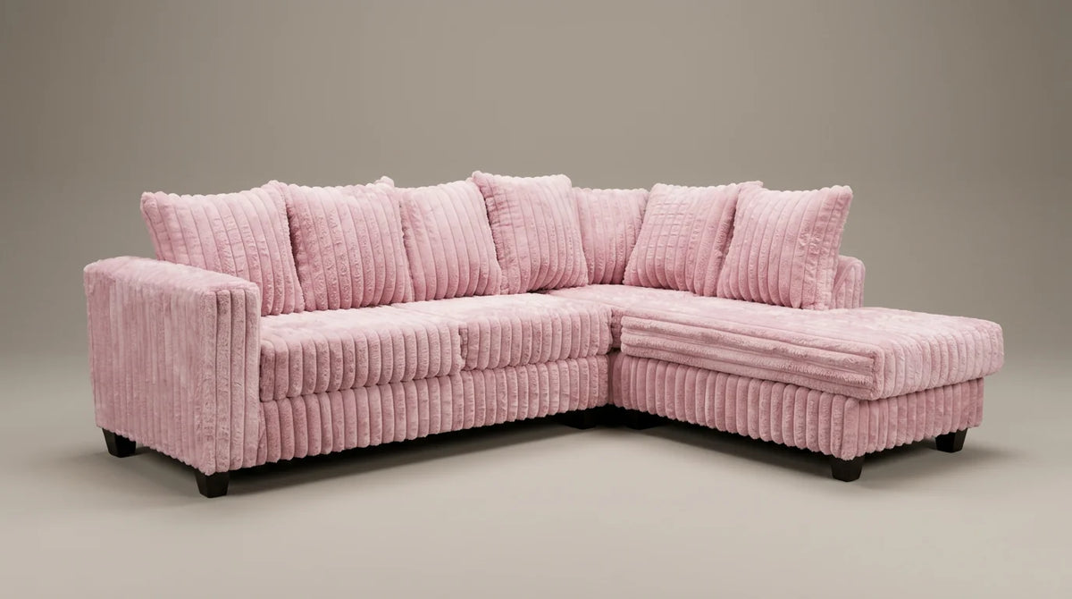 Berlin Corduroy Sectional | Pink