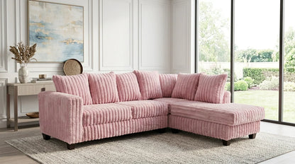 Berlin Corduroy Sectional | Pink