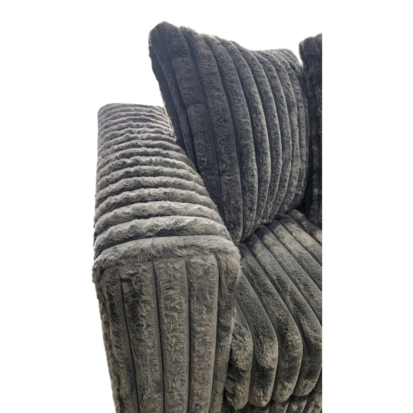 Berlin Corduroy L-Shaped Sectional – Charcoal