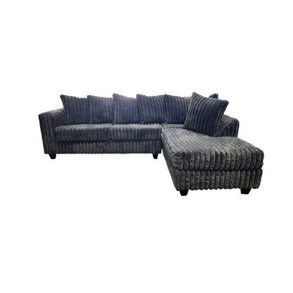Berlin Corduroy L-Shaped Sectional – Charcoal