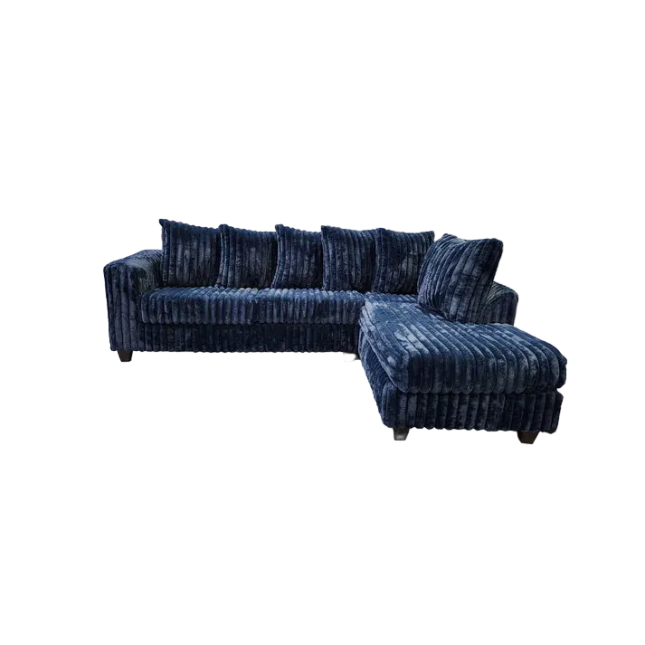 Berlin Corduroy L-Shaped Sectional – Navy