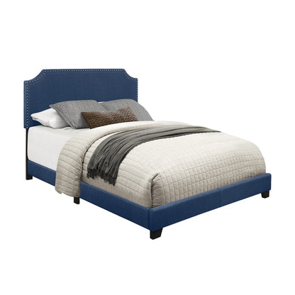 SH235BLU-1  BED W/BLUE FABRIC BED