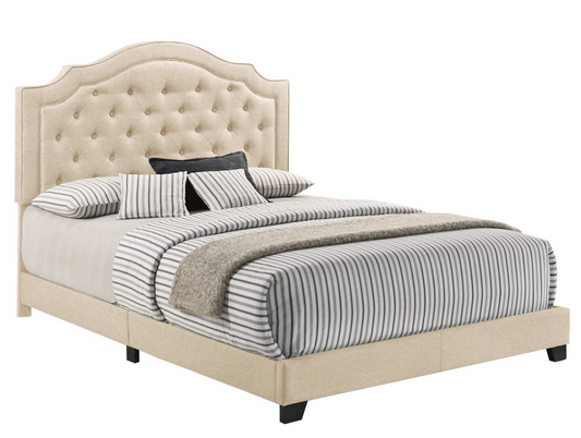 Truva Beige Upholstered Bed