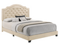 Truva Beige Upholstered Bed