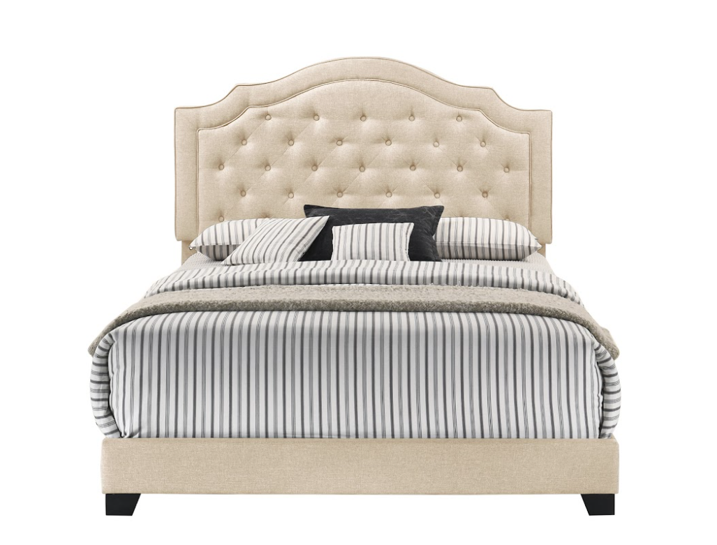 Truva Beige Upholstered Bed