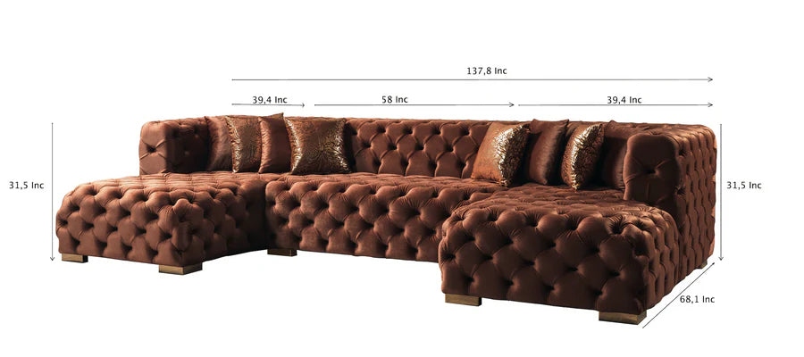 Neva  Velvet Double Chaise