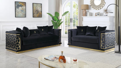 Stella Living Room Set – Black (S1015)