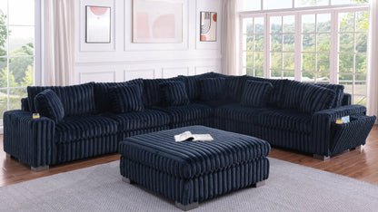 Snuggle Station Modular Sectional with Ottoman & Console (S329)