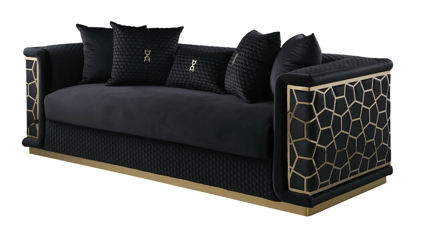 Stella Living Room Set – Black (S1015)