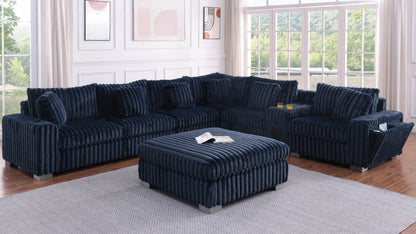 Snuggle Station Modular Sectional with Ottoman & Console (S329)