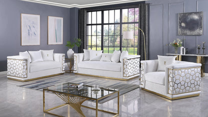 Stella Living Room Set – White (S1015)