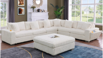 Snuggle Station Modular Sectional with Ottoman & Console (S329)