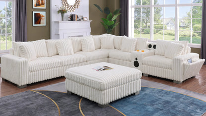 Snuggle Station Modular Sectional with Ottoman & Console (S329)