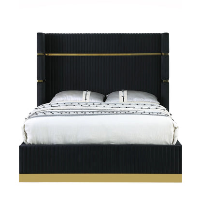 Aspen Channel-Tufted Upholstered Bed | Black