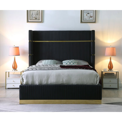 Aspen Channel-Tufted Upholstered Bed | Black