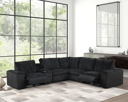 Amelia Black Power Reclining Sectional (w/ Bluetooth Speakers)