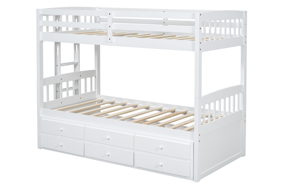 BB40 TWIN/TWIN Bunk Bed w/Twin Trundle + 3 Drawers