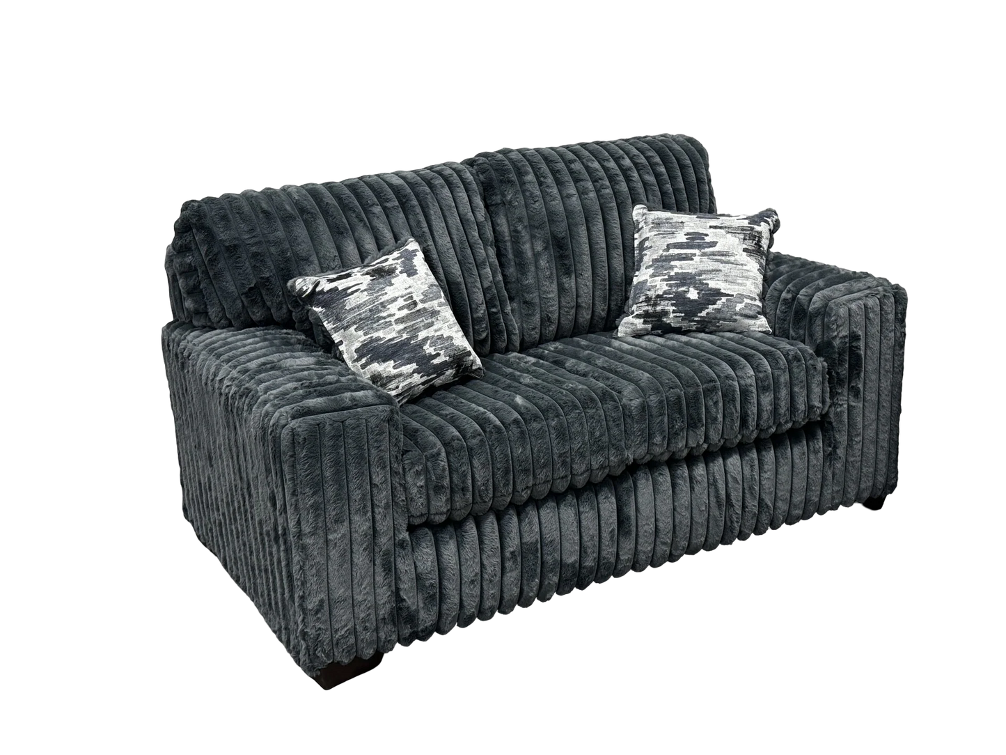 Maverick Collection — Charcoal Corduroy Sofa & Loveseat