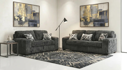 Maverick Collection — Charcoal Corduroy Sofa & Loveseat