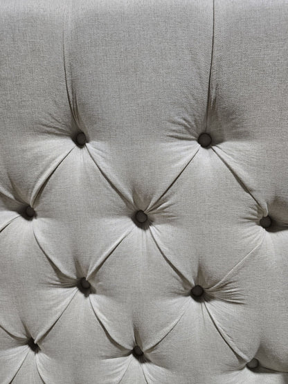 Hugh Tufted Wingback Linen Platform Bed