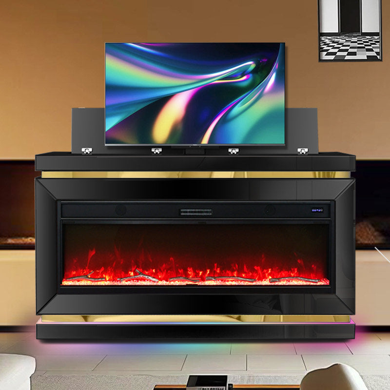 A93 TV STAND W/FIREPLACE (BLACK)