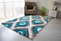 3D Shaggy GRAY-TURQOUISE Area Rug