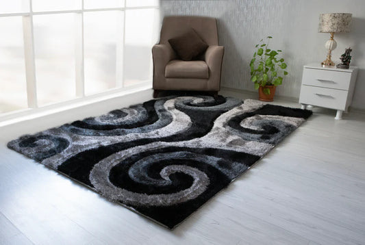 3D Shaggy GRAY Area Rug