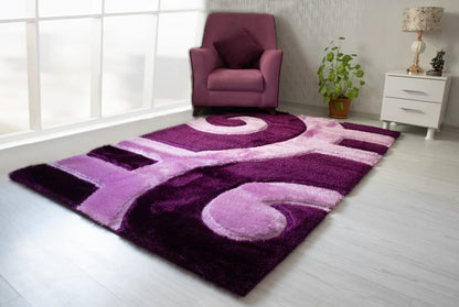 3D Shaggy PURPLE Area Rug