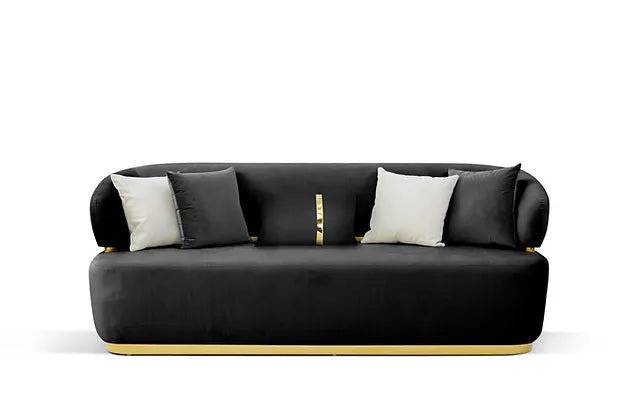 S906 Eden (Black) 2pcs Sofa & Loveseat