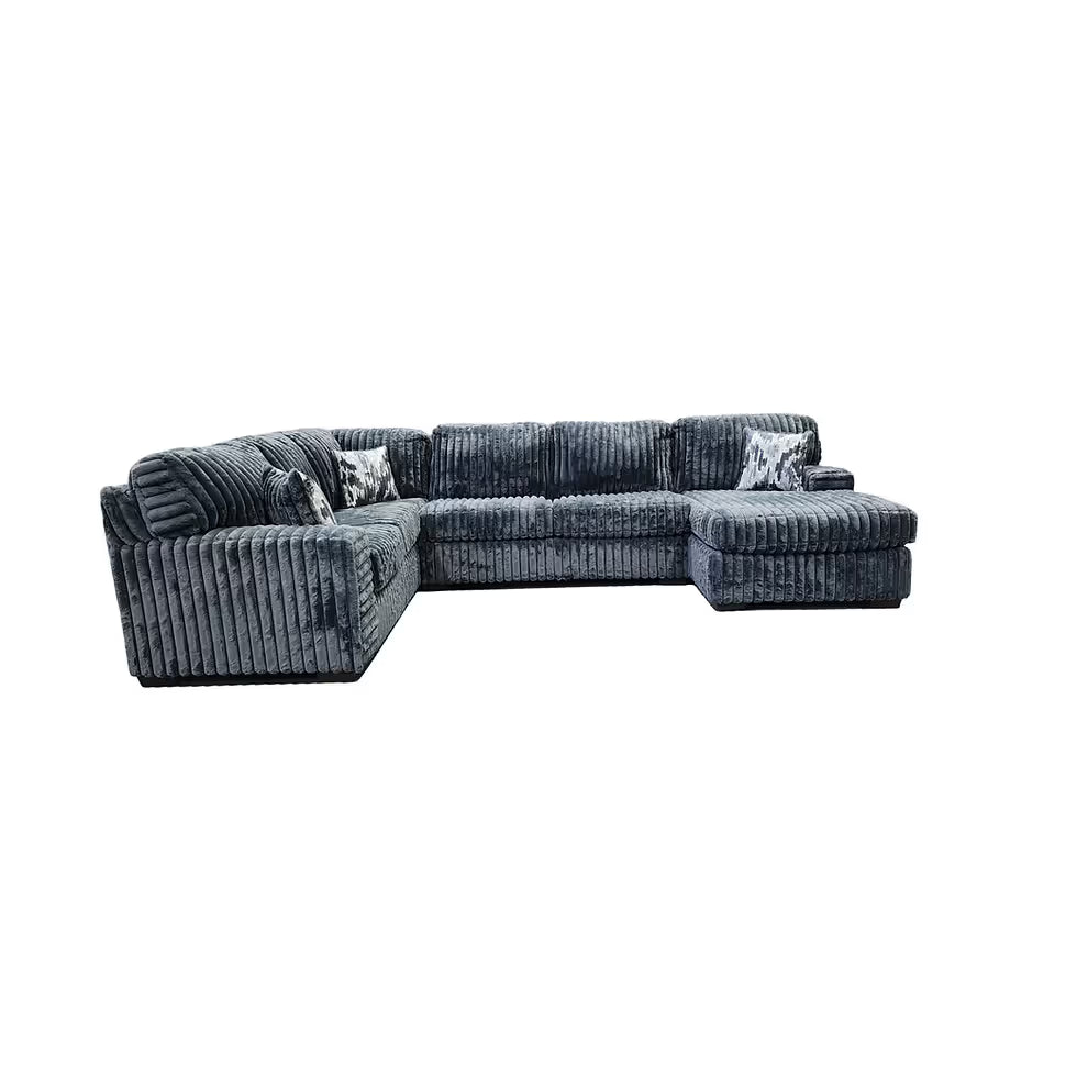 Austin 3-Piece Sectional Sofa with Chaise – Dark Gray