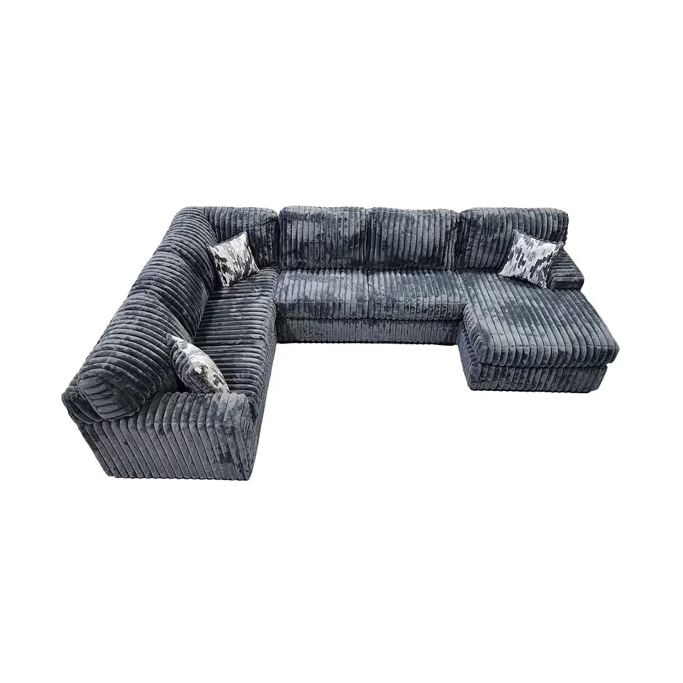 Austin 3-Piece Sectional Sofa with Chaise – Dark Gray