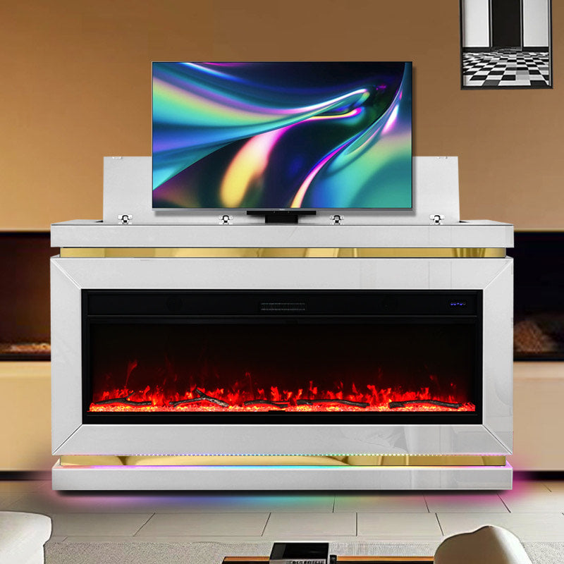 A94 TV STAND W/FIREPLACE (WHITE)