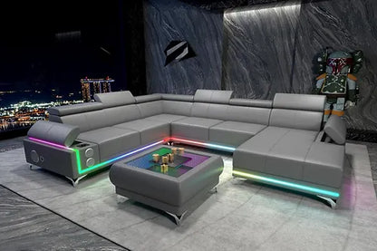 Optimus White Sectional w/ Coffee table