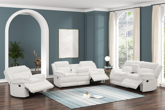 Heaven - White 3pc Reclining Set