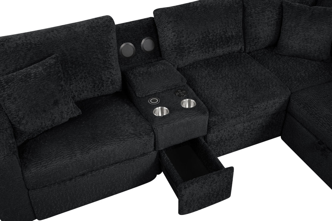 Hunter Sleeper Sectional with Storage, Pull-Out Bed & Bluetooth Speaker
