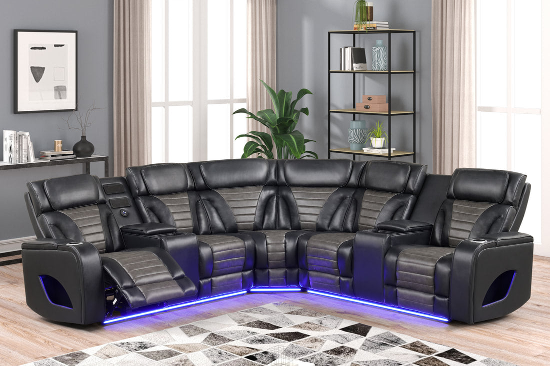 Ibiza Power Reclining Sectional | Black
