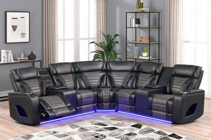 Ibiza Power Reclining Sectional | Black