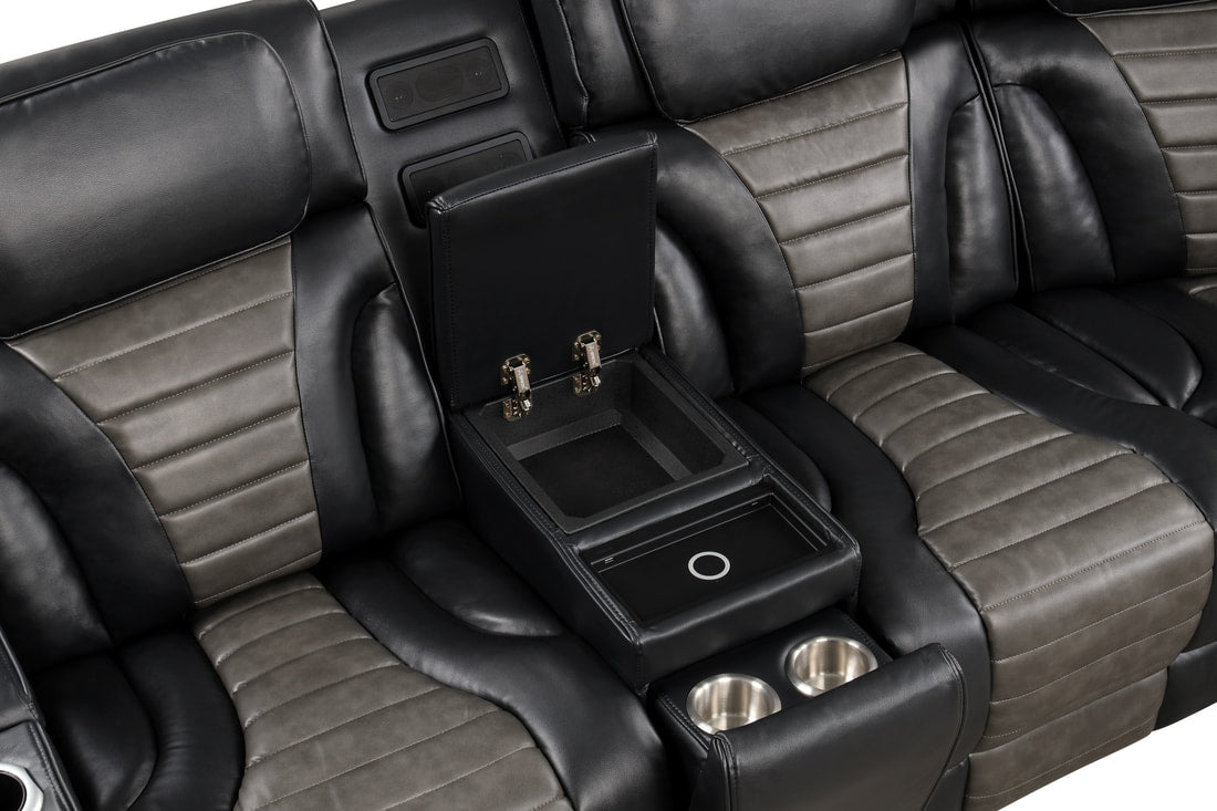 Ibiza Power Reclining Sectional | Black