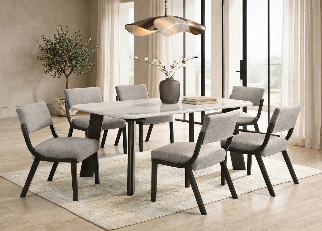 Parker20 7-Piece Genuine Marble Dining Set