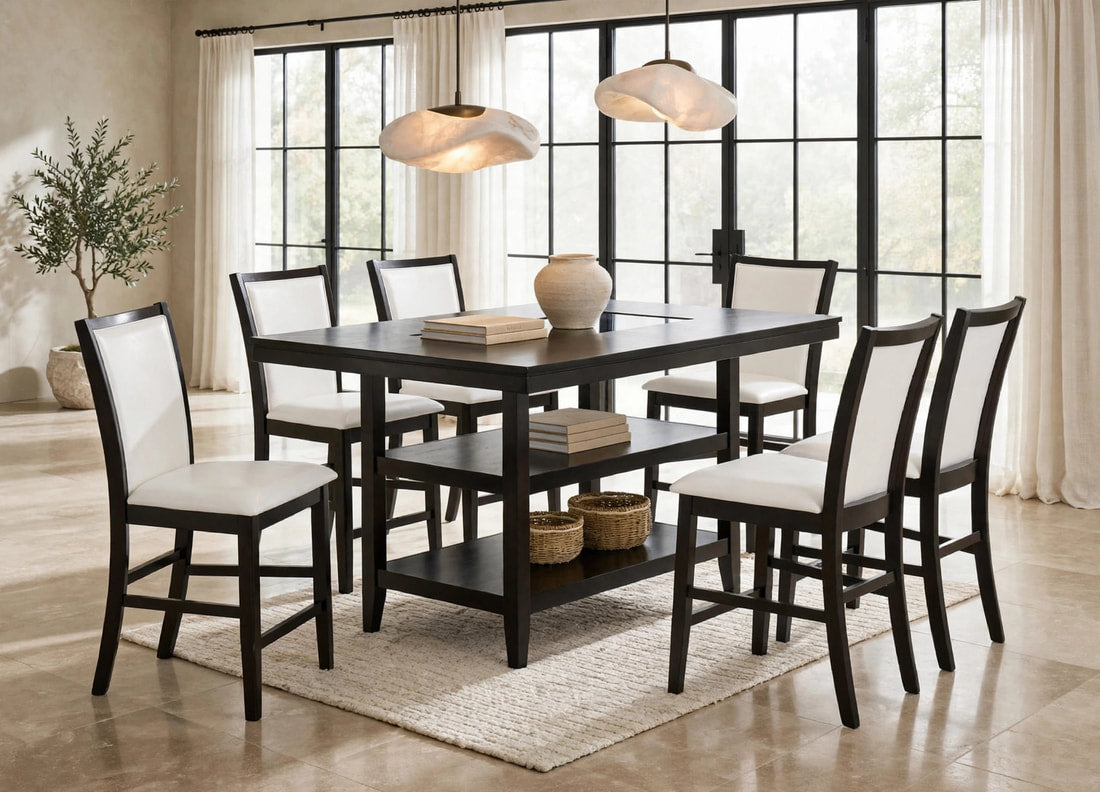 Condor 7-Piece Counter-Height Dining Set in Espresso & White