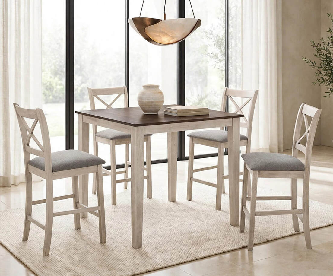 Tahoe 5-Piece Counter Height Dining Set | Antique White