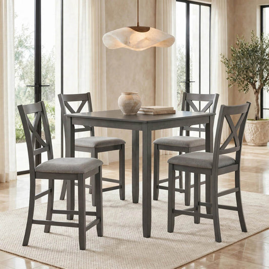 Tahoe 5-Piece Counter Height Dining Set | Gray